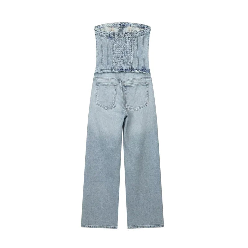 Denim Corset Jumpsuit