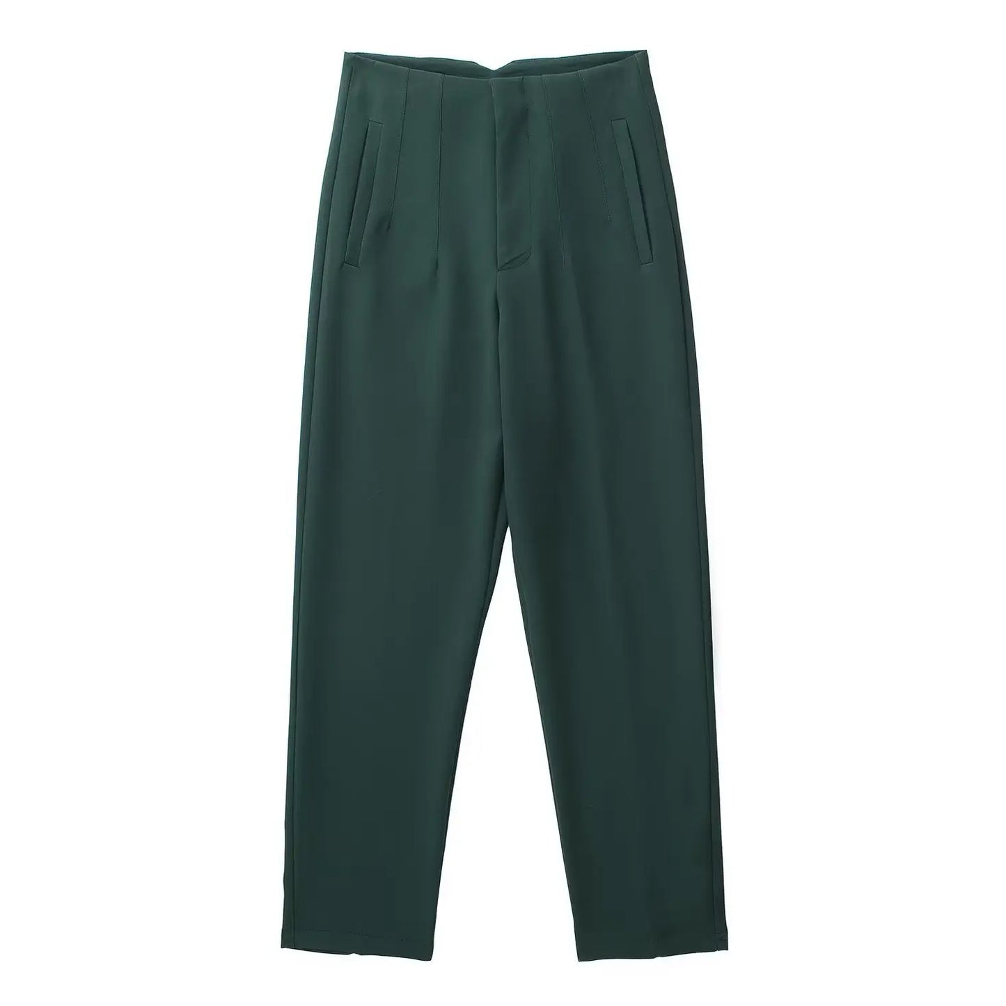 High Waist Straight Trousers