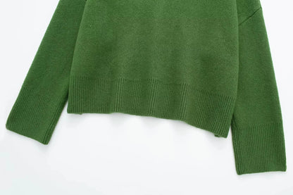 Green Set A-Line Mini Skirt & Pullover Top