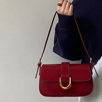 Red Leather Shoulder Bag