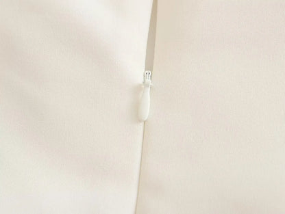 White Strapless Ruched Blouse