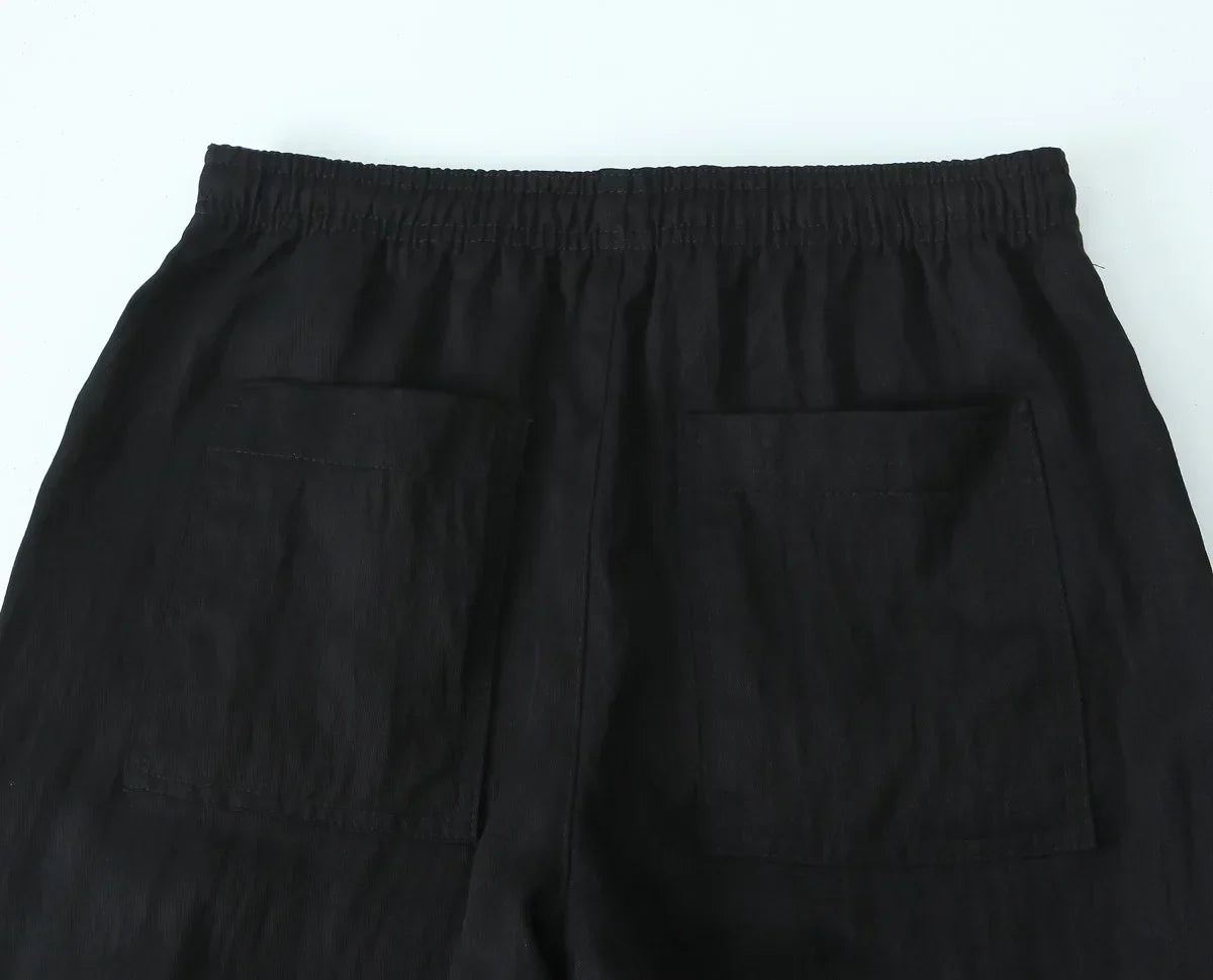 Black Low Pockets Pants