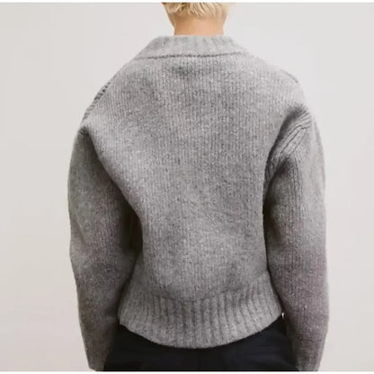 Grey Zippered Cardigan