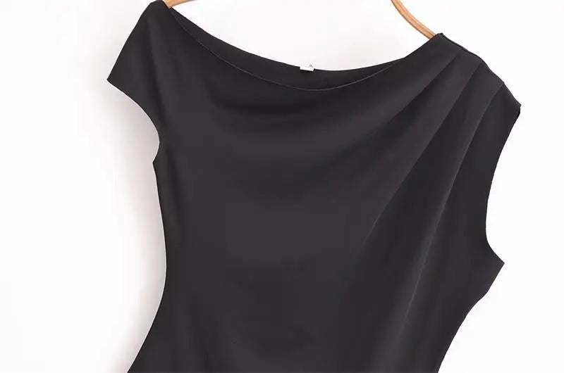 One Shoulder Boat Neck Bodysuit