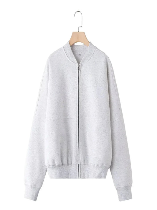 Heather Gray Zippered Sweater