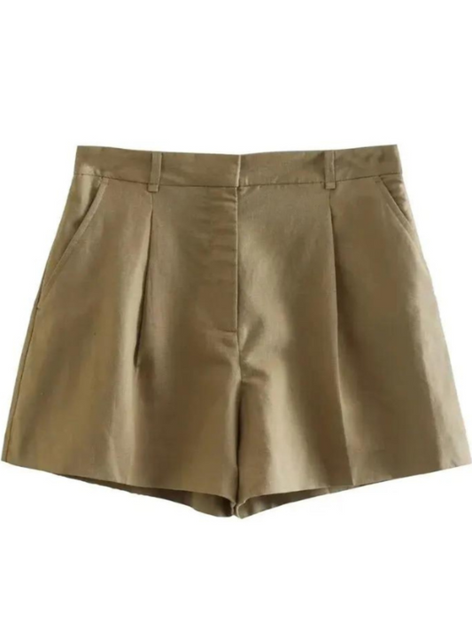 Linen Brown Shorts