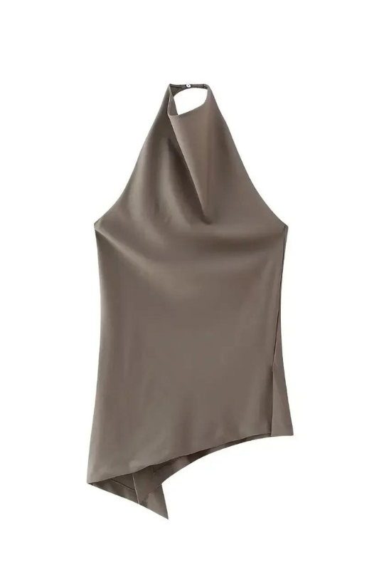 Brown Halter Neck Top