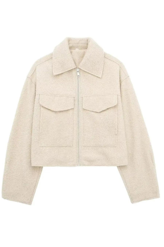 Oatmeal Cropped Jacket