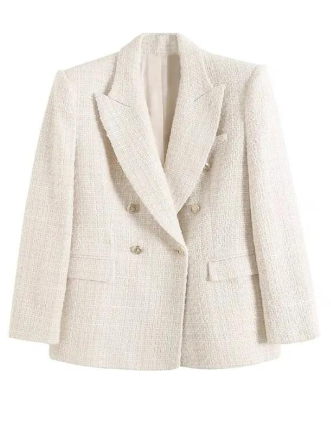 White Houndstooth Blazer