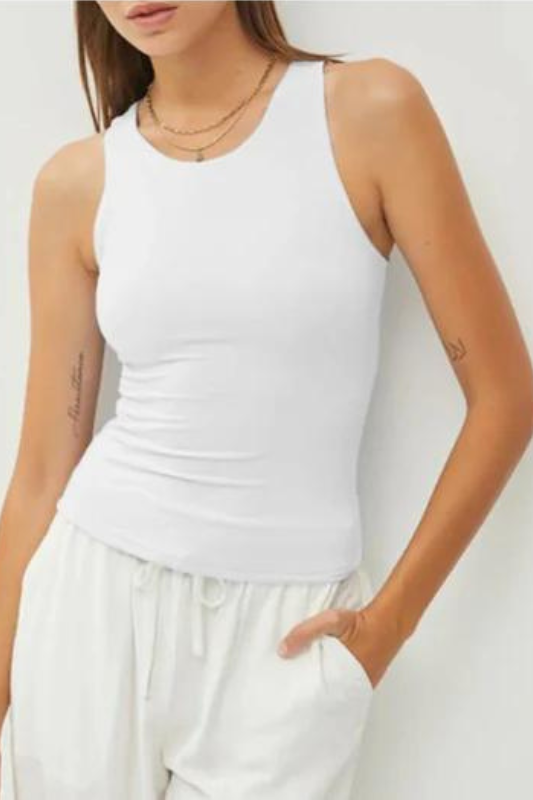 Round Neck Wide Strap Tank