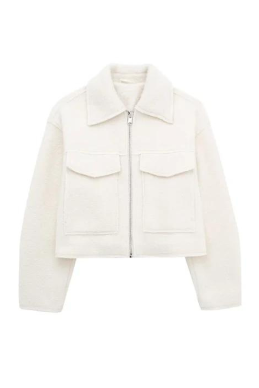 White Cropped Jacket