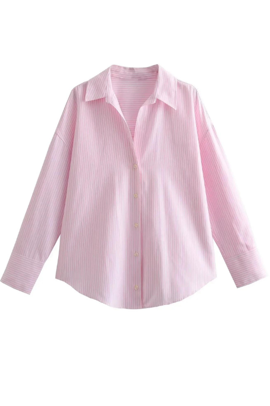 Striped Pink Cotton Blouse