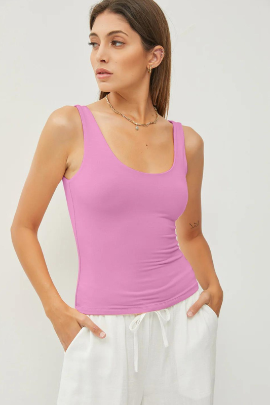 Scoop Neck Wide Strap Tank