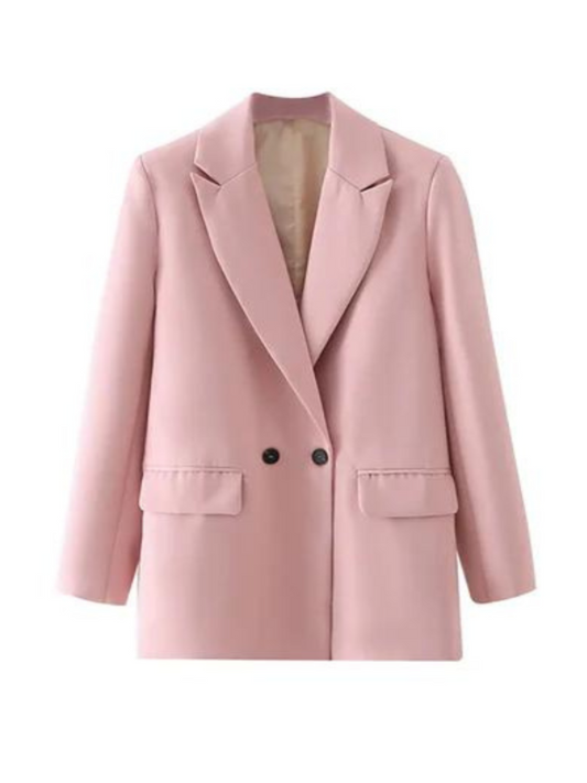 Pink Double Breasted Blazer