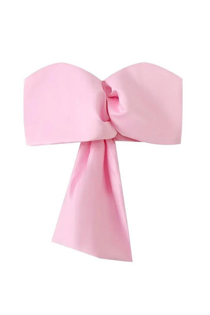 Pink Bow Strapless Top