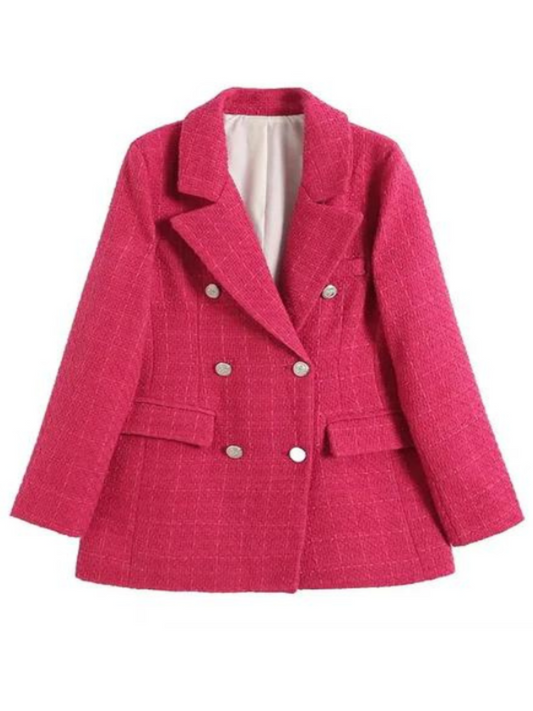 Pink Houndstooth Blazer