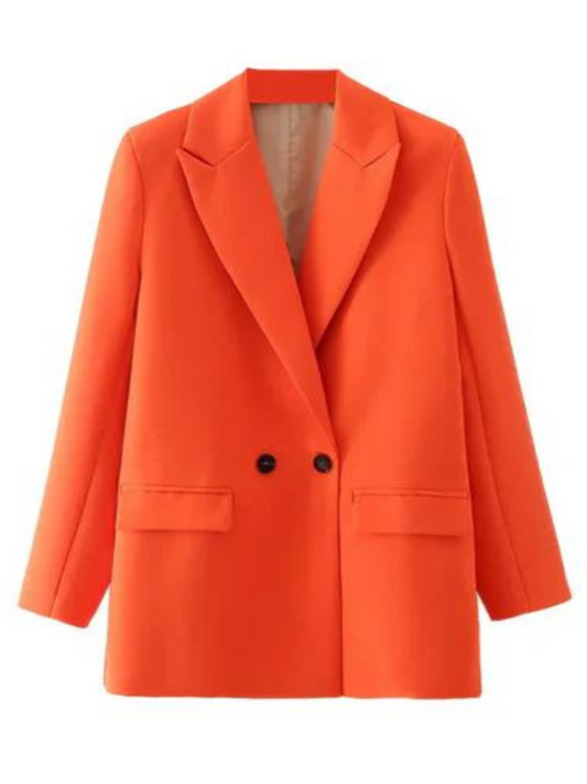 Orange Double Breasted Blazer