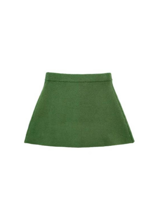 Green A-Line Mini Skirt