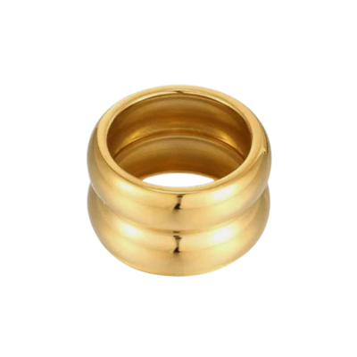 Gold Double Ridge Ring