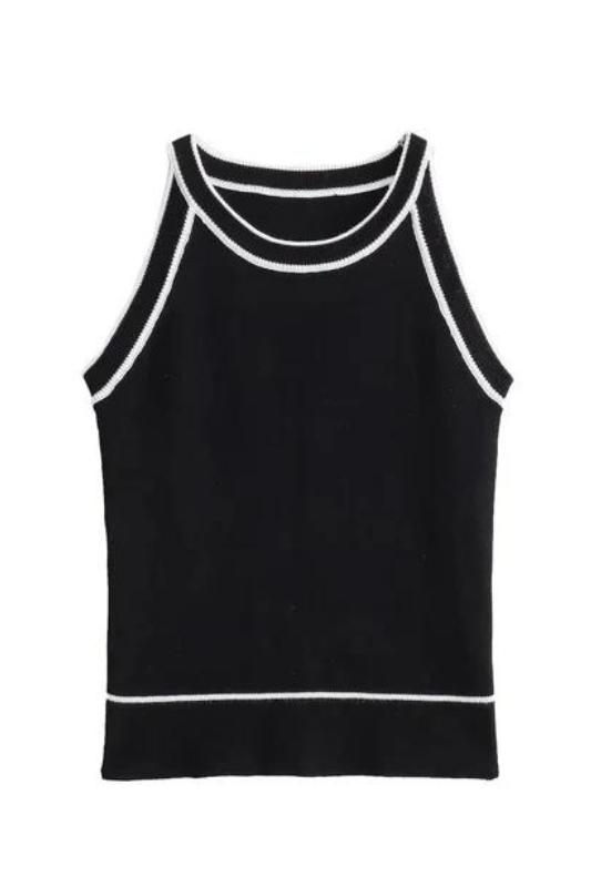 Black Knitted Tank top