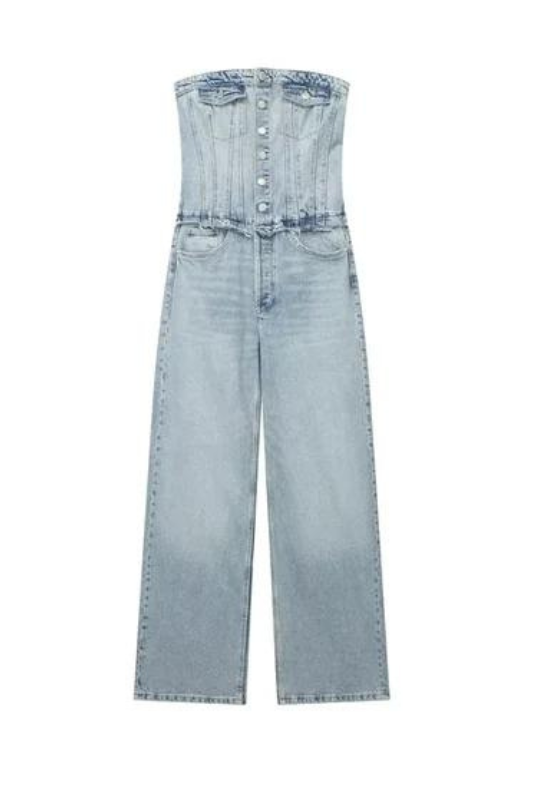 Denim Corset Jumpsuit