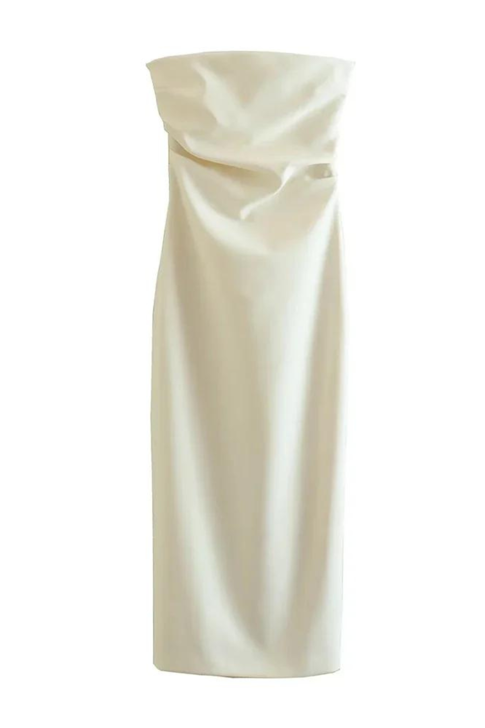 Ivory Midi Strapless Dress