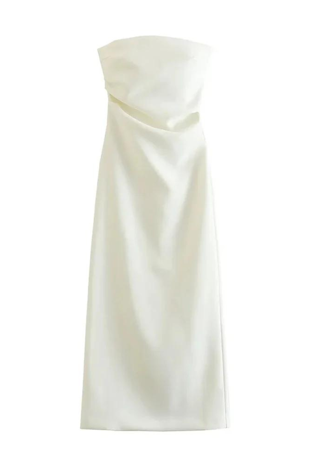 White Midi Strapless Dress