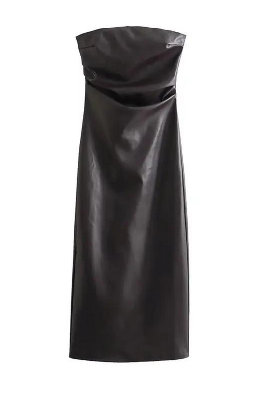 Faux Leather Bodycon Dress