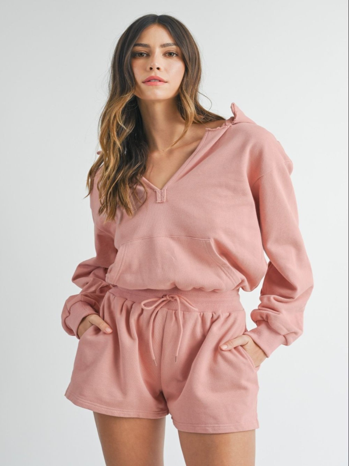 Dusty Mauve Hooded Romper