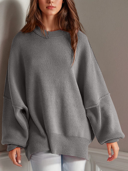 Side Slit Long Sleeve Sweater