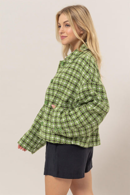 Green Tweed Plaid Jacket