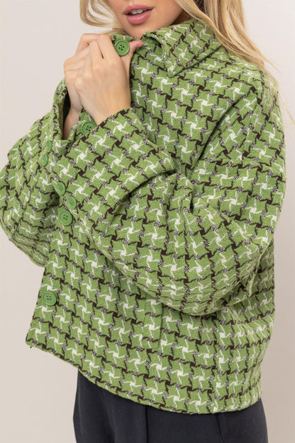 Green Tweed Plaid Jacket