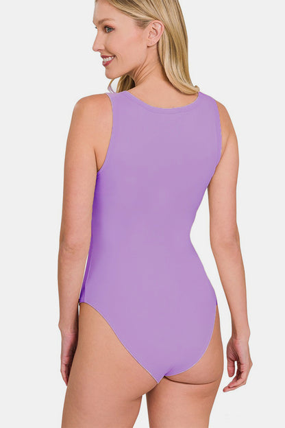 Purple Sleeveless Bodysuit