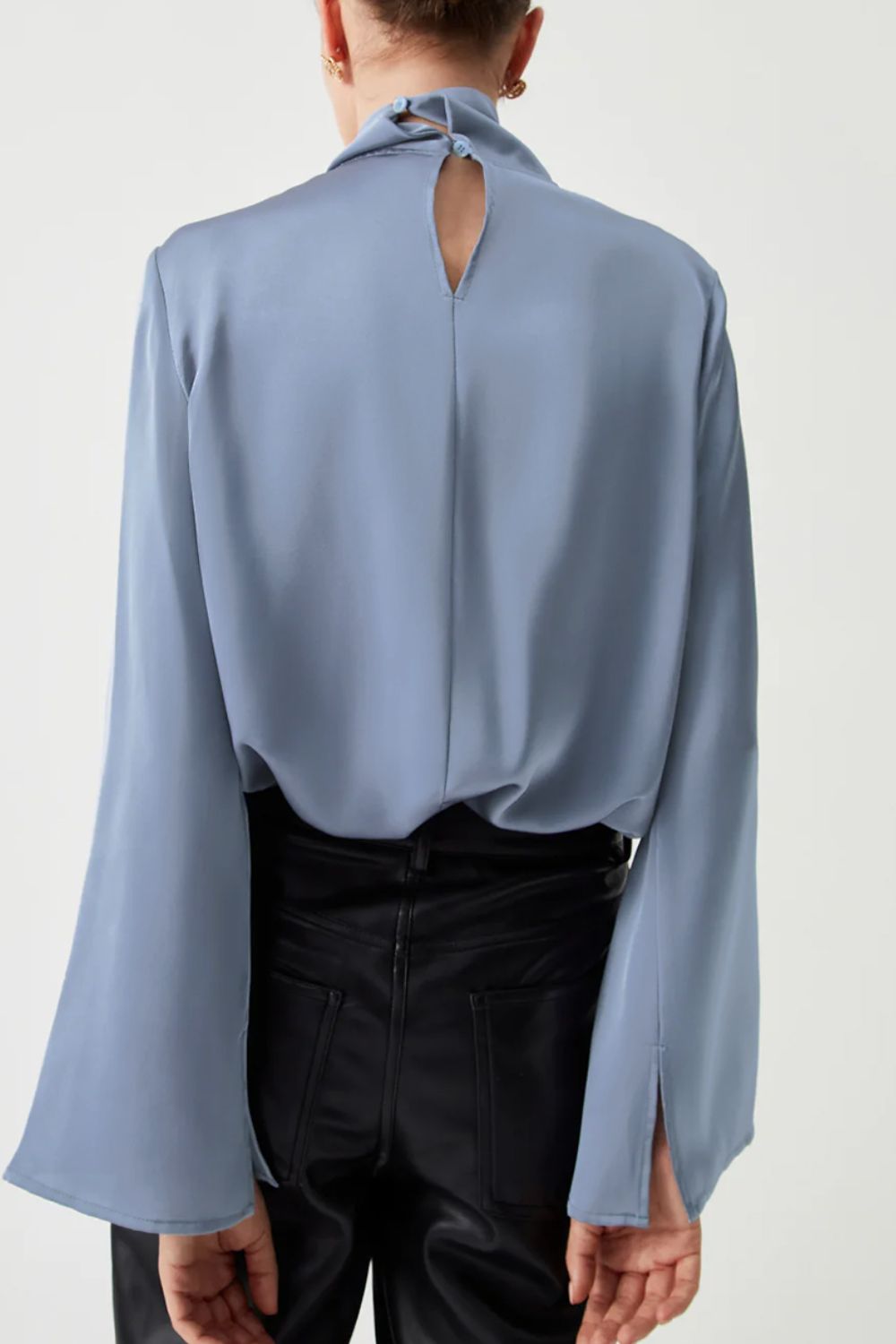 Blue Turtleneck Blouse