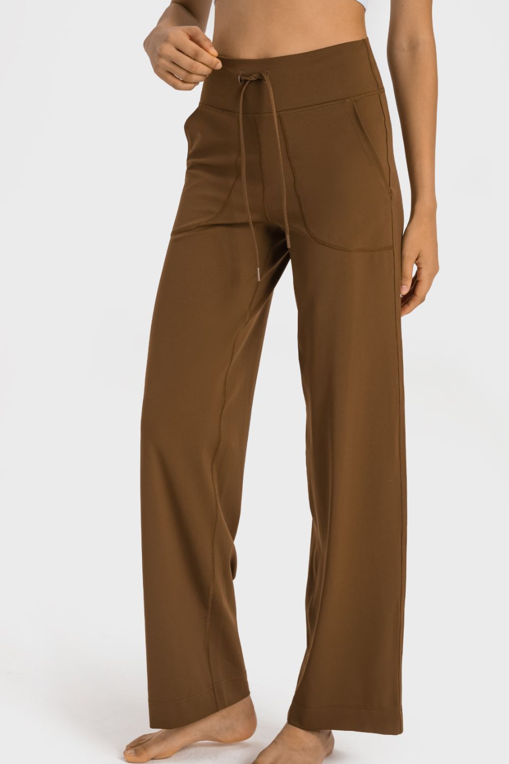 Drawstring Waist Wide Leg Pants