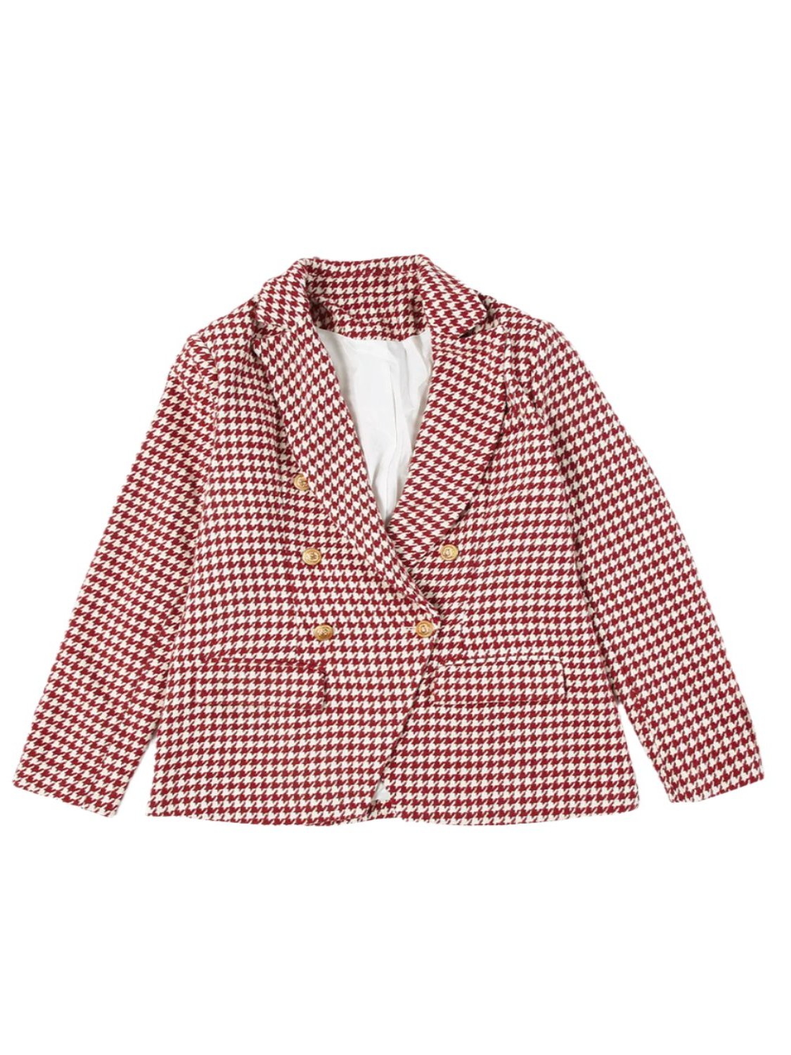 Red Houndstooth Blazer