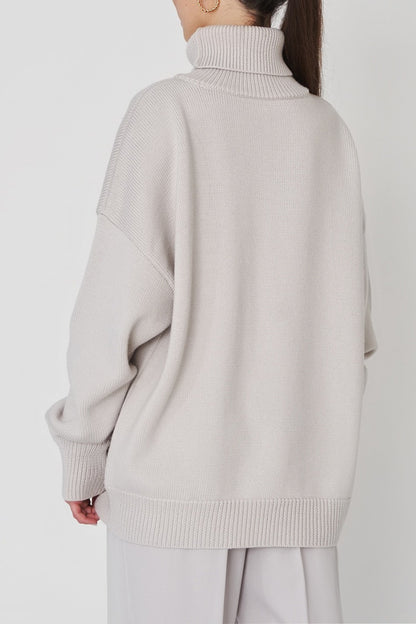 Turtleneck Dropped Shoulder Sweater