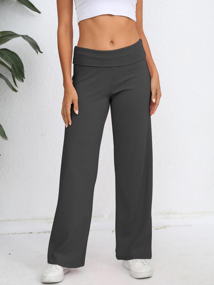 Fold Over Wide Leg Pants