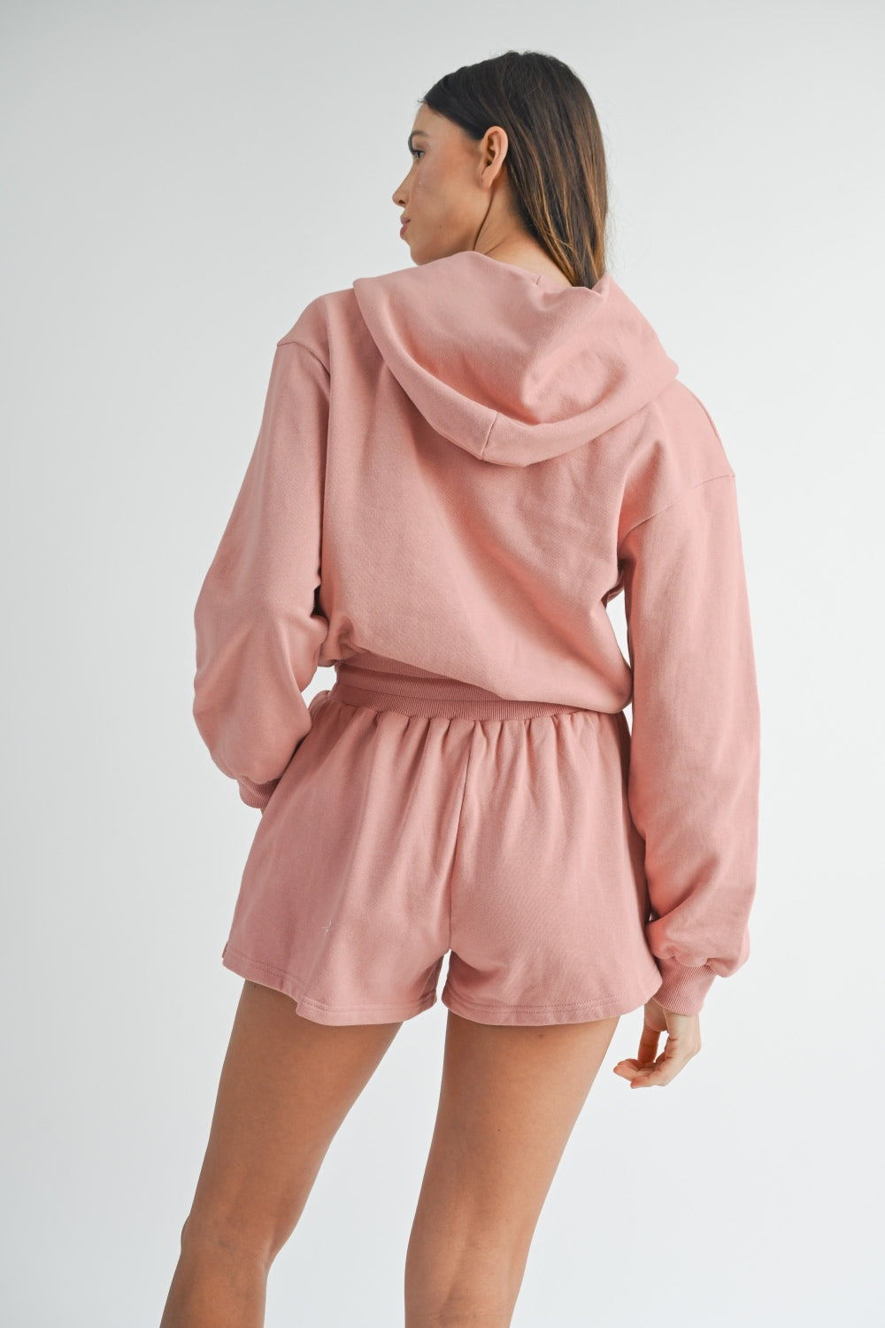 Dusty Mauve Hooded Romper