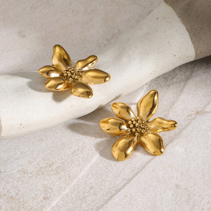 Gold Flower Earrings