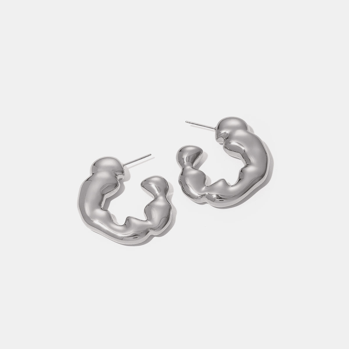 C-Hoop Thick Earrings