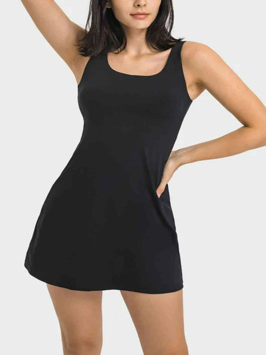 Square Neck Dress with Coverage Bottoms