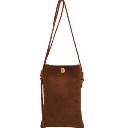 Suede Snap Down Crossbody Bag