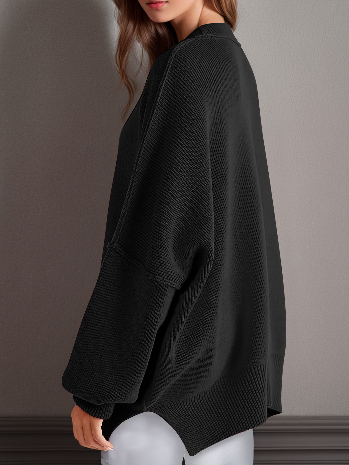 Side Slit Long Sleeve Sweater