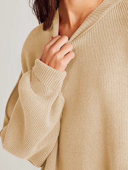 Side Slit Long Sleeve Sweater