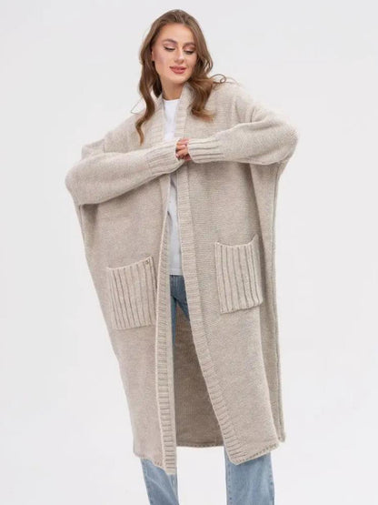 Pocketed Open Front Longline Cardigan