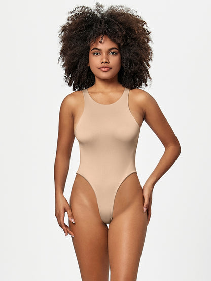 Round Neck Wide Strap Bodysuit