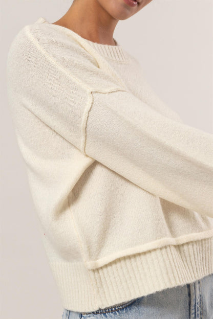 Cream Ribbed Sweater