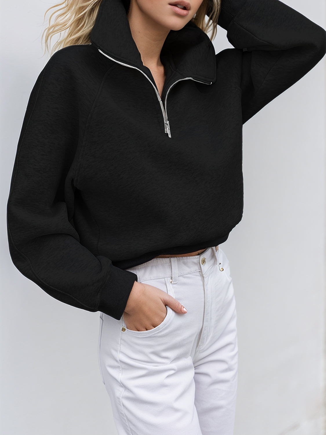 Black Half Zip Sweatshirt