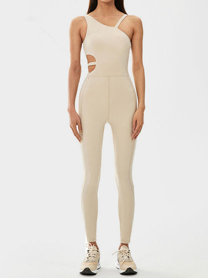 Cutout Asymmetrical Neck Jumpsuit